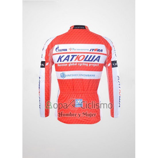 Katusha Ropa Ciclismo Culotte Largo 2012 Mangas Largas Blanco y Naranja